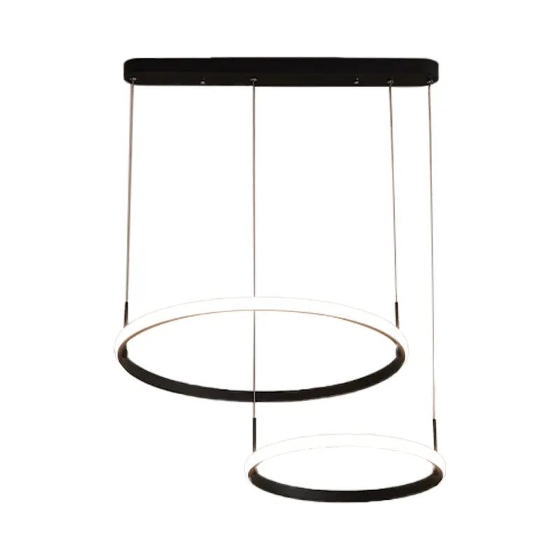 Bruine cirkel kroonluchter licht minimalistisch acryl 2/3/5 koppen hangend plafondlicht wit/warm/natuurlijk licht Clearhalo