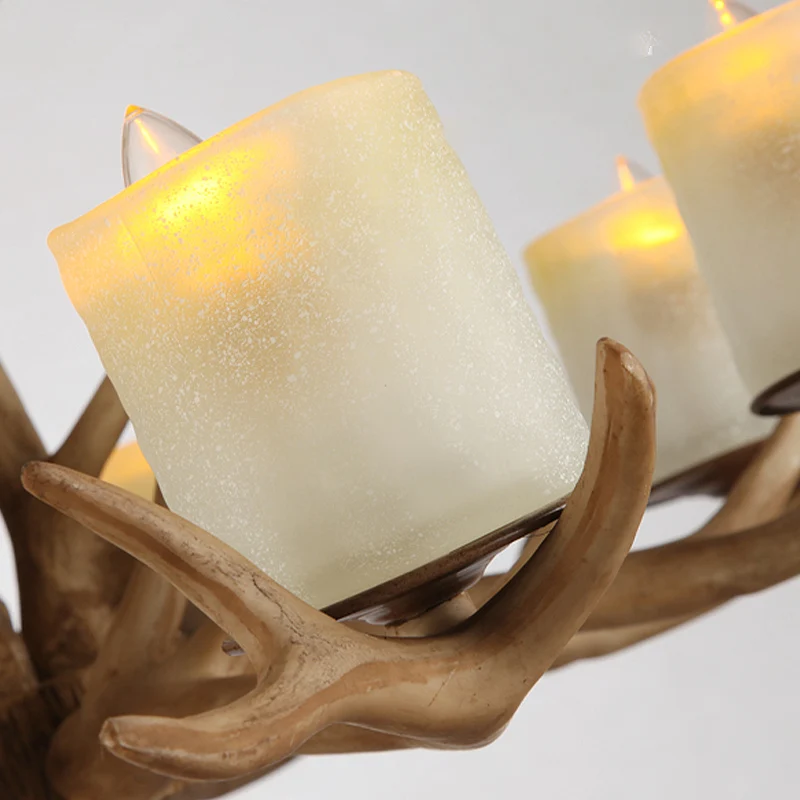 Bruine klok/cilinder kroonluchter verlichting traditionalisme hars 6/8 hoofden woonkamer ophanging hanglamp Clearhalo