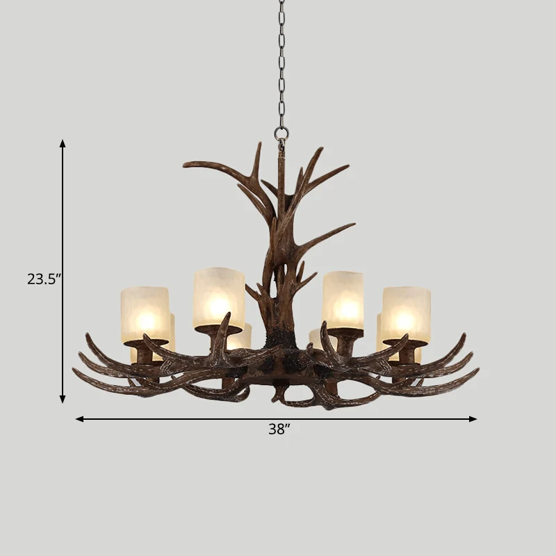 Bruine Spoetnik Kroonluchter Hanglamp Platteland Hars 4/6/8 Lichten Woonkamer Plafond Hanglamp Clearhalo