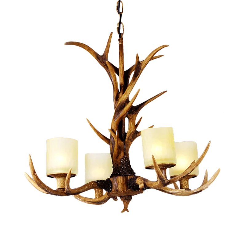 Bruine Spoetnik Kroonluchter Hanglamp Platteland Hars 4/6/8 Lichten Woonkamer Plafond Hanglamp Clearhalo