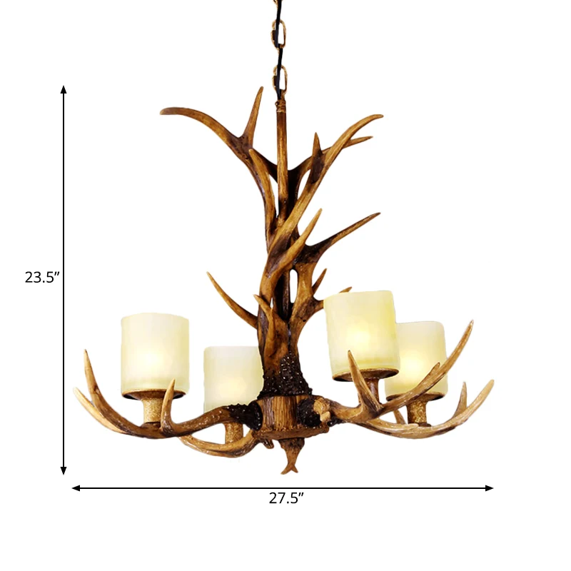 Bruine Spoetnik Kroonluchter Hanglamp Platteland Hars 4/6/8 Lichten Woonkamer Plafond Hanglamp Clearhalo
