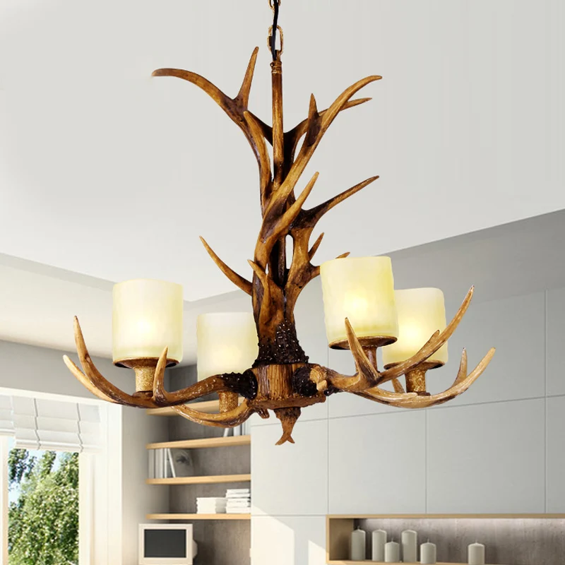 Bruine Spoetnik Kroonluchter Hanglamp Platteland Hars 4/6/8 Lichten Woonkamer Plafond Hanglamp Clearhalo