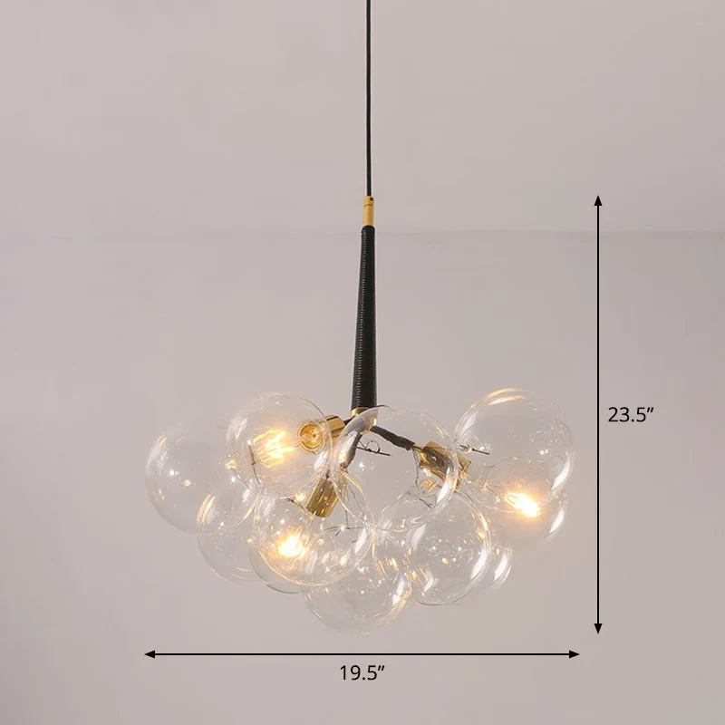 Bubble Kroonluchter Verlichting Minimalistisch transparant glazen hanglicht voor de woonkamer Clearhalo