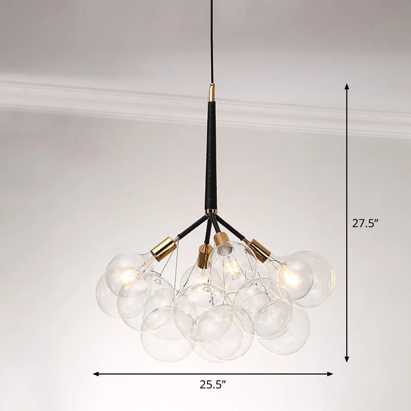Bubble Kroonluchter Verlichting Minimalistisch transparant glazen hanglicht voor de woonkamer Clearhalo