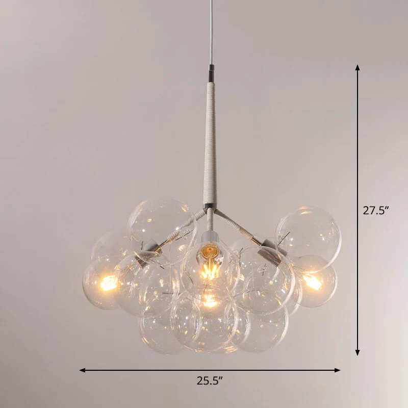 Bubble Kroonluchter Verlichting Minimalistisch transparant glazen hanglicht voor de woonkamer Clearhalo