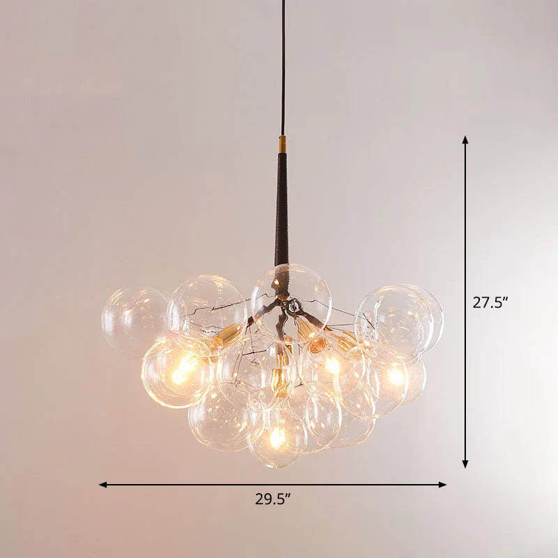 Bubble Kroonluchter Verlichting Minimalistisch transparant glazen hanglicht voor de woonkamer Clearhalo