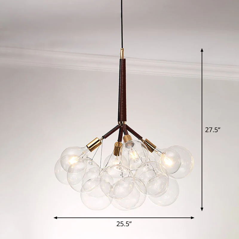 Bubble Kroonluchter Verlichting Minimalistisch transparant glazen hanglicht voor de woonkamer Clearhalo