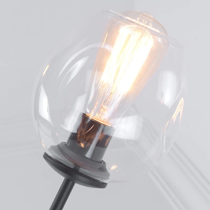 Bubble Shade Kroonluchter Lichtarmatuur Hedendaags Helder Glas 2/4 Lichten Zwart/Goud Hangend Plafondlicht Clearhalo