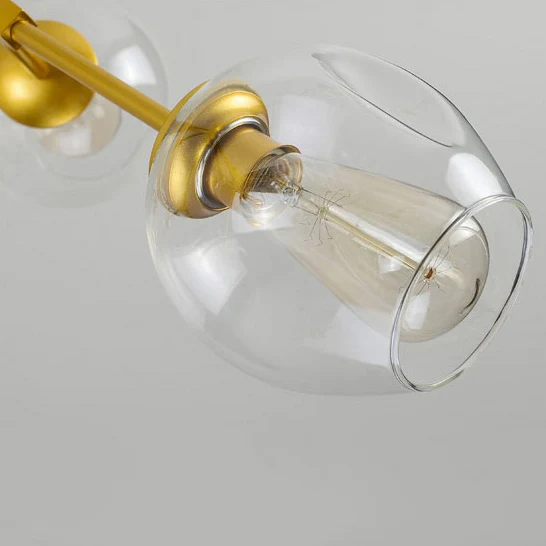 Bubble Shade Kroonluchter Lichtarmatuur Hedendaags Helder Glas 2/4 Lichten Zwart/Goud Hangend Plafondlicht Clearhalo