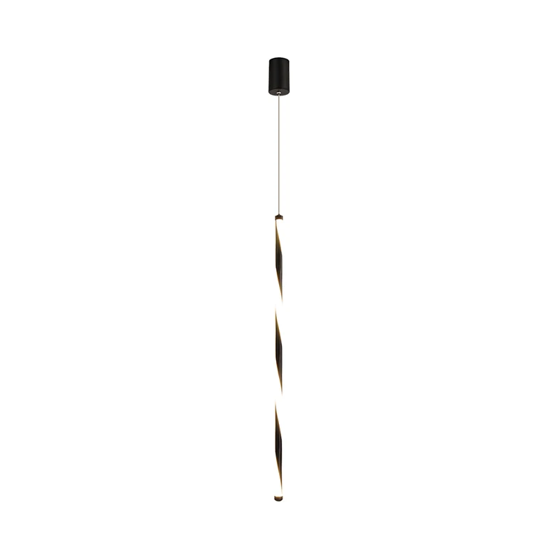 Buis hanglamp modern metaal zwart LED-wissellicht warm/wit licht voor slaapkamer Clearhalo