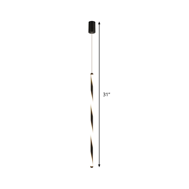 Buis hanglamp modern metaal zwart LED-wissellicht warm/wit licht voor slaapkamer Clearhalo