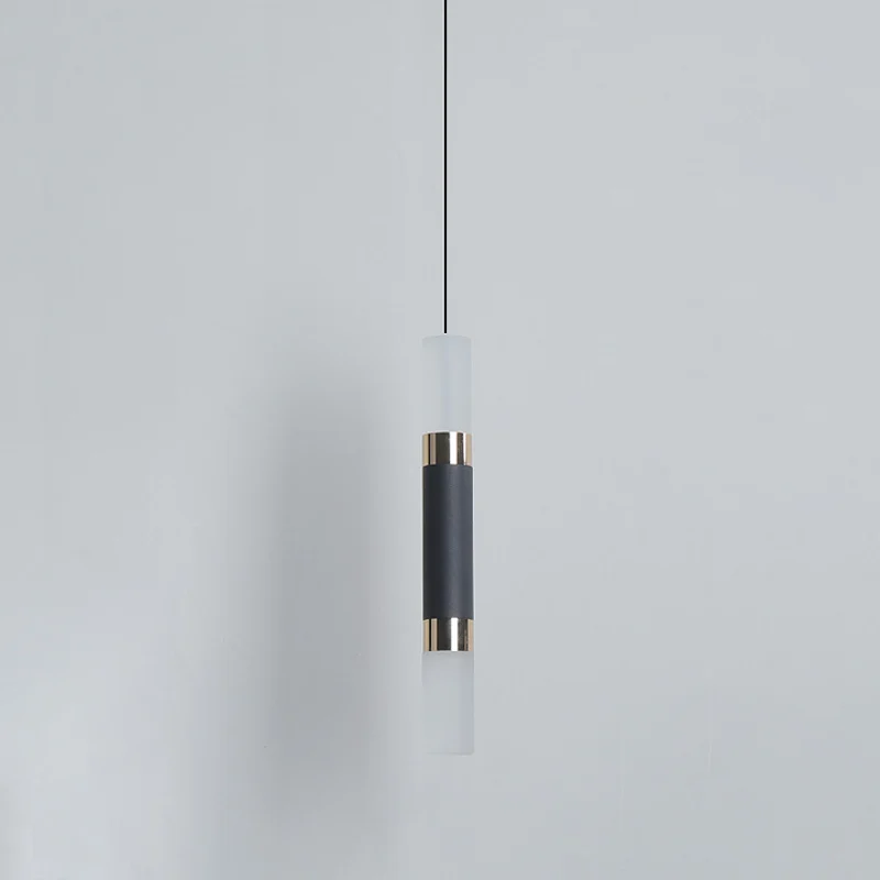 Buis Nachtkastje Slingerlamp IJzer Minimalistisch 10"/12"/12,5" Hoge LED Hangende Hanger Zwart, Warm/Wit Licht Clearhalo
