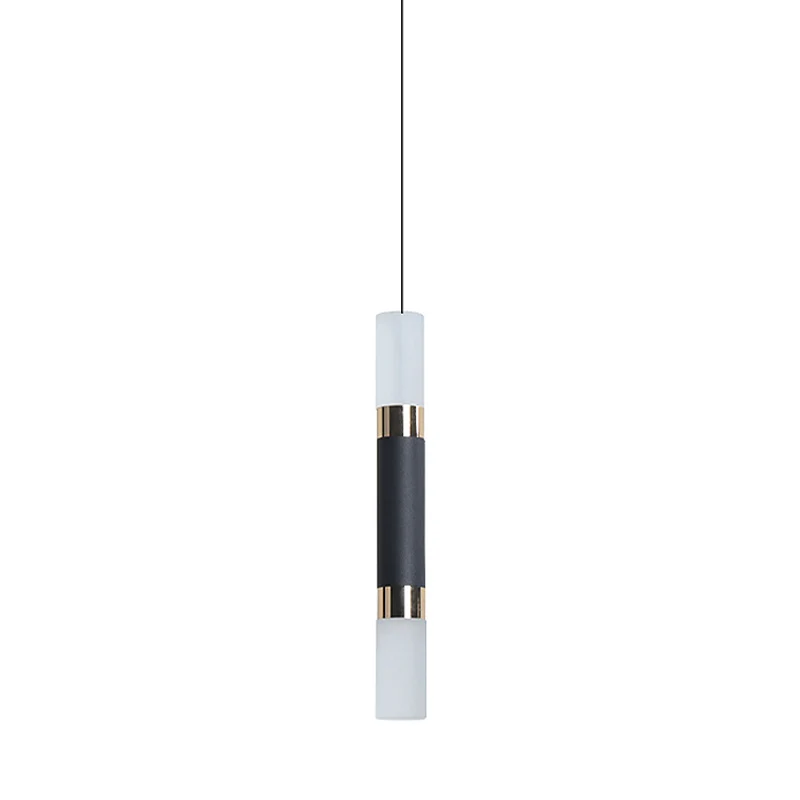 Buis Nachtkastje Slingerlamp IJzer Minimalistisch 10"/12"/12,5" Hoge LED Hangende Hanger Zwart, Warm/Wit Licht Clearhalo