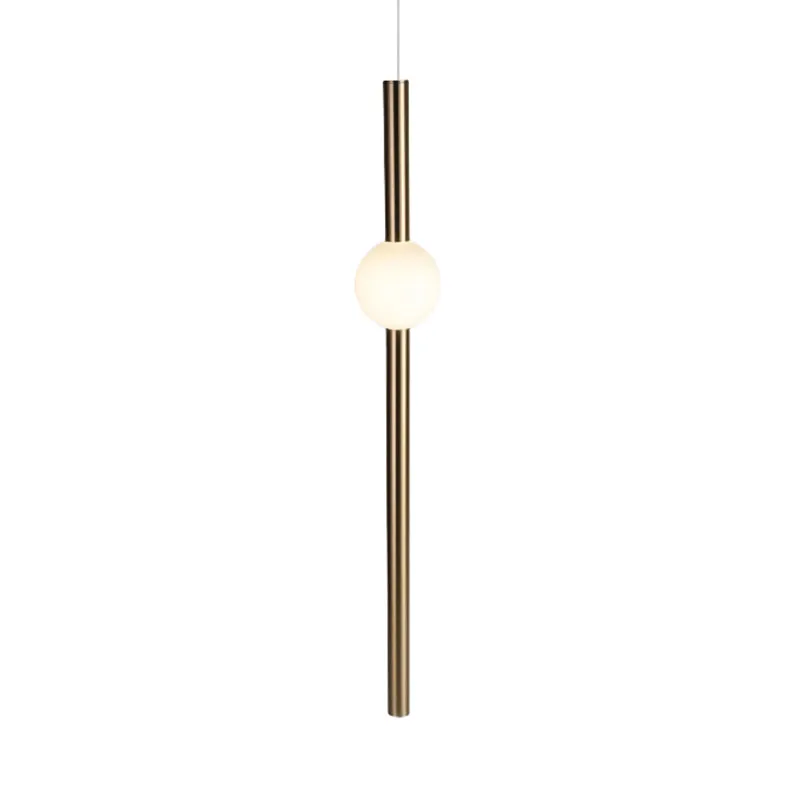 Buis wit/goud glazen kroonluchterlamp modernistisch 1-lichts goud/wit led-plafondhanglamp met horizontaal/verticaal ontwer...