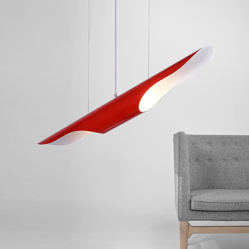 Buishangende plafondlamp Scandinavisch metaal Wit/Rood/Blauw Hanglamp voor slaapkamer met verstelbaar snoer Clearhalo