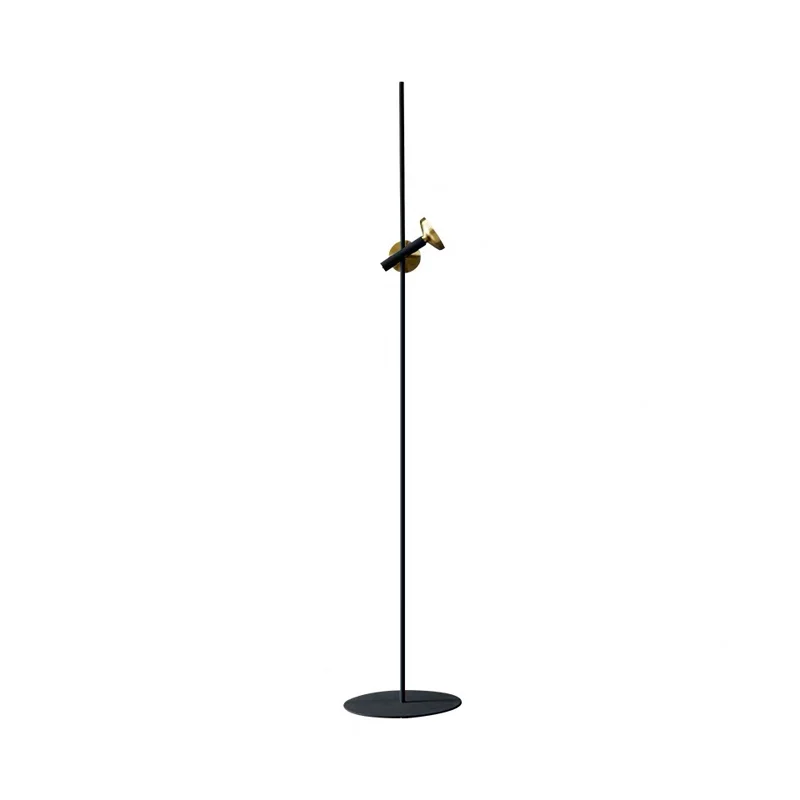 Buisvloerverlichting Post Moderne metalen zwart en goud LED staande vloerlamp voor woonkamer Clearhalo