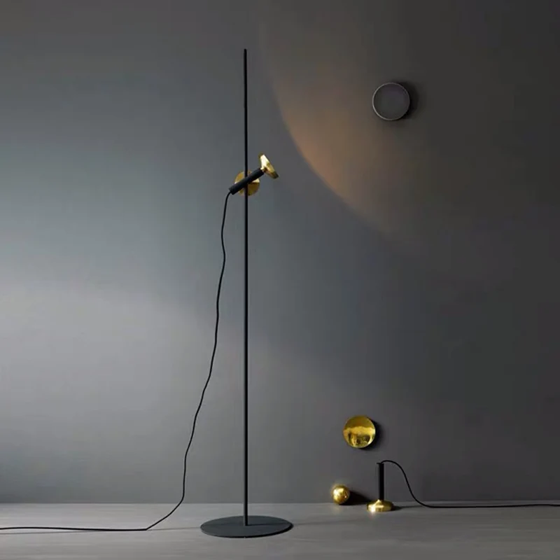 Buisvloerverlichting Post Moderne metalen zwart en goud LED staande vloerlamp voor woonkamer Clearhalo
