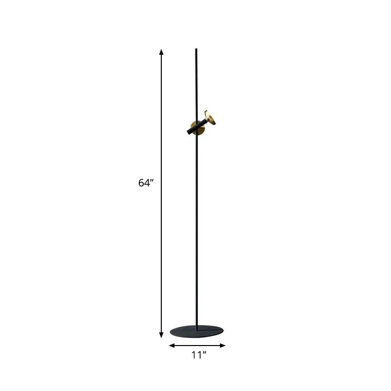Buisvloerverlichting Post Moderne metalen zwart en goud LED staande vloerlamp voor woonkamer Clearhalo