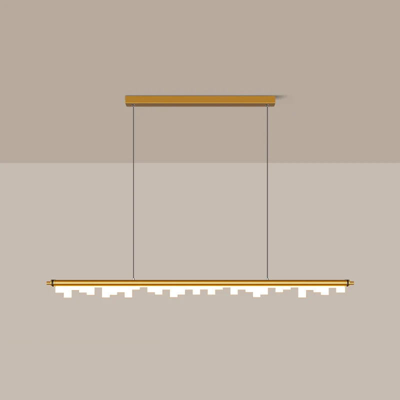 Buisvormige metalen eilandverlichting met mat effect, eenvoudige stijl LED-plafondlamp met acrylkap Clearhalo