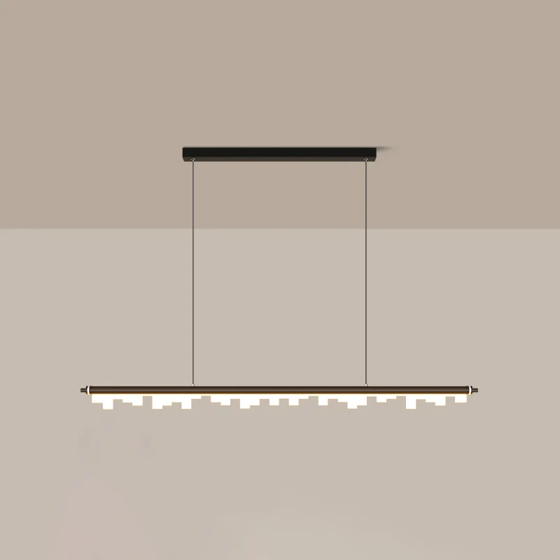 Buisvormige metalen eilandverlichting met mat effect, eenvoudige stijl LED-plafondlamp met acrylkap Clearhalo
