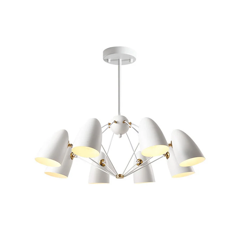 Bullet kroonluchter hanglamp eigentijds metaal 8-kops slaapkamer hanglamp zwart/wit Clearhalo