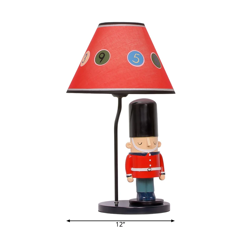 Bureaulamp met taps toelopende schaduw en Solider Deco 1-lamps cartoon studielamp rood voor slaapkamer Clearhalo