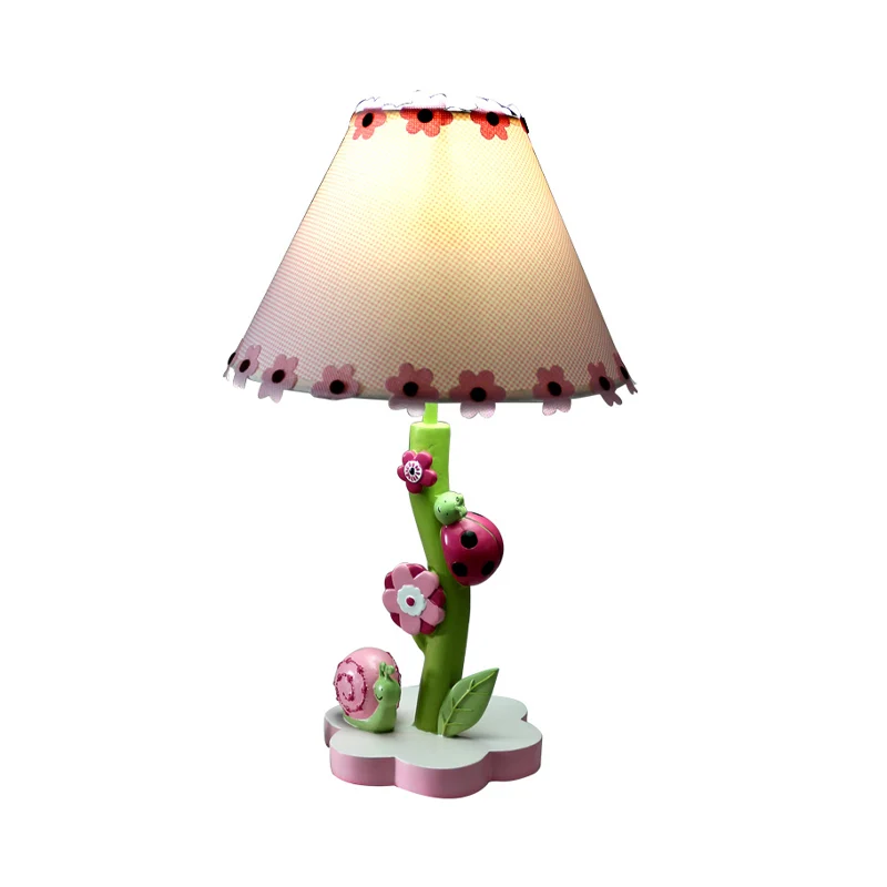 Bureaulamp van harsbloem met taps toelopende kap Eén licht Schattig tafellampje roze voor meisjesslaapkamer Clearhalo