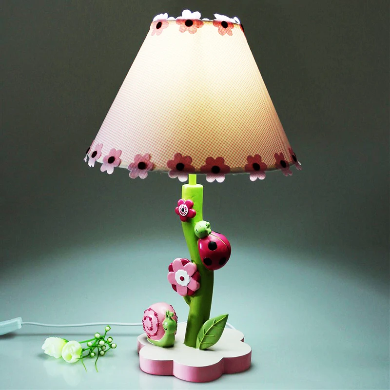 Bureaulamp van harsbloem met taps toelopende kap Eén licht Schattig tafellampje roze voor meisjesslaapkamer Clearhalo