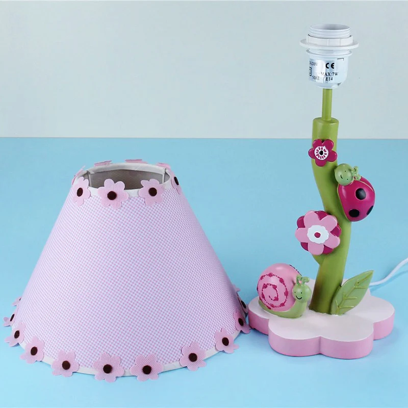 Bureaulamp van harsbloem met taps toelopende kap Eén licht Schattig tafellampje roze voor meisjesslaapkamer Clearhalo