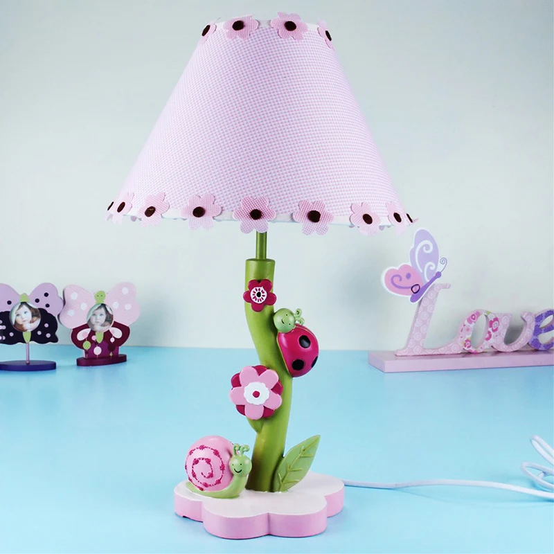 Bureaulamp van harsbloem met taps toelopende kap Eén licht Schattig tafellampje roze voor meisjesslaapkamer Clearhalo