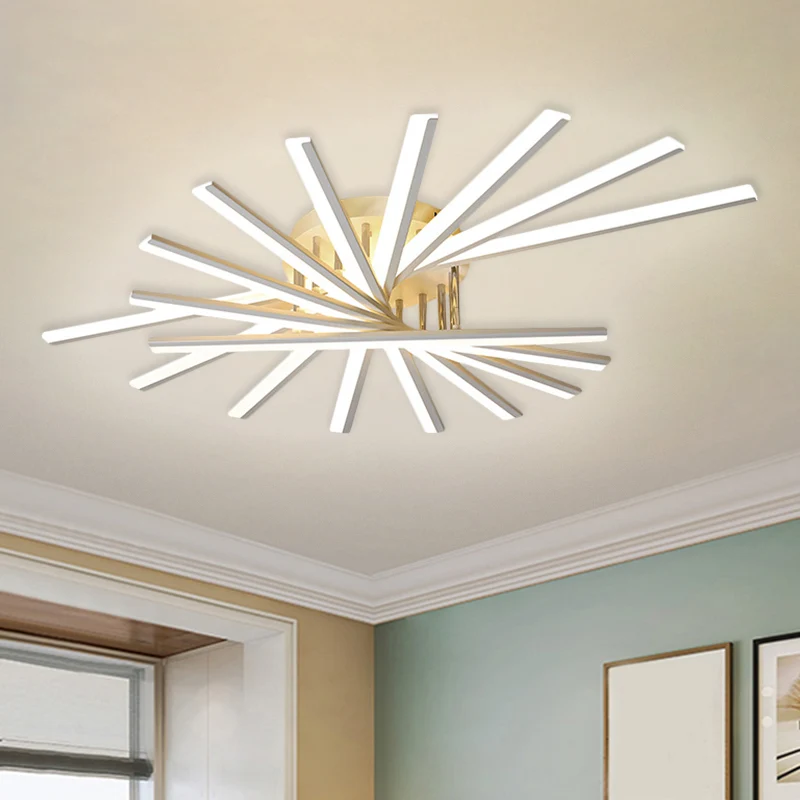 Burst Design acryl plafondlamp modernistisch 5/9-lamps witte LED semi-inbouwverlichting warm/wit licht Clearhalo