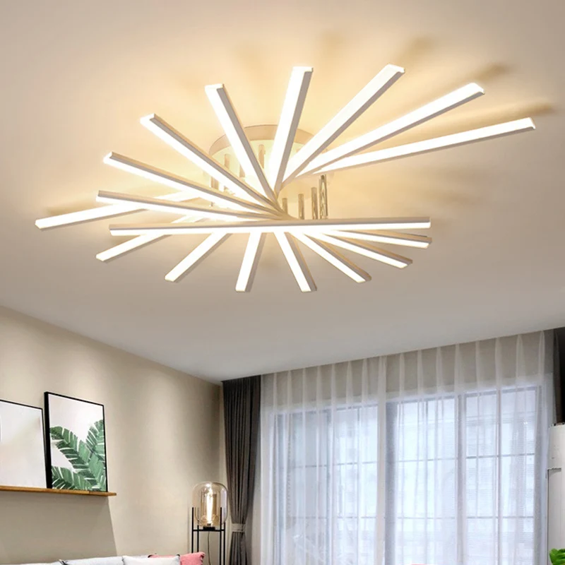 Burst Design acryl plafondlamp modernistisch 5/9-lamps witte LED semi-inbouwverlichting warm/wit licht Clearhalo