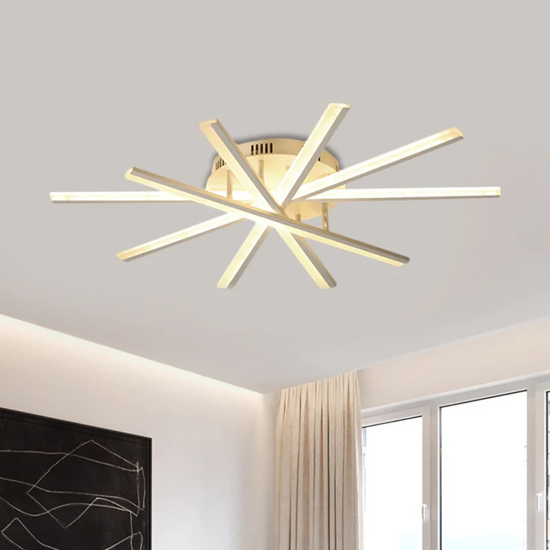 Burst Design acryl plafondlamp modernistisch 5/9-lamps witte LED semi-inbouwverlichting warm/wit licht Clearhalo