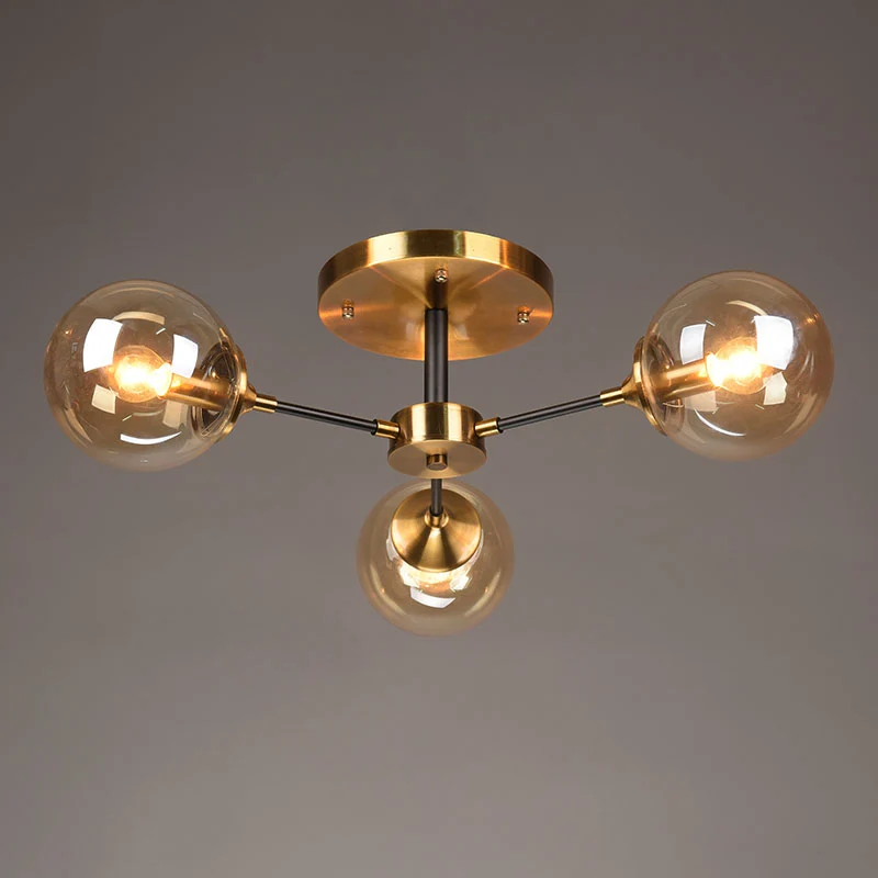 Burst Design Woonkamer Inbouwbolglas Postmodern Semi-inbouwlamp messing Clearhalo