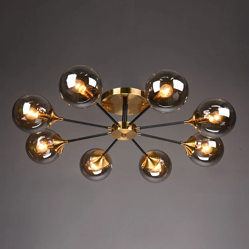 Burst Design Woonkamer Inbouwbolglas Postmodern Semi-inbouwlamp messing Clearhalo