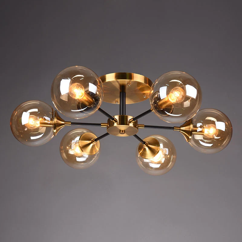 Burst Design Woonkamer Inbouwbolglas Postmodern Semi-inbouwlamp messing Clearhalo