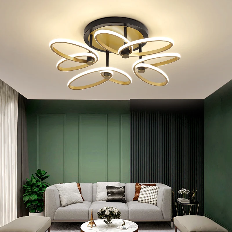 Butterfly LED semi-inbouw moderne acryl woonkamer plafondlamp goud Clearhalo