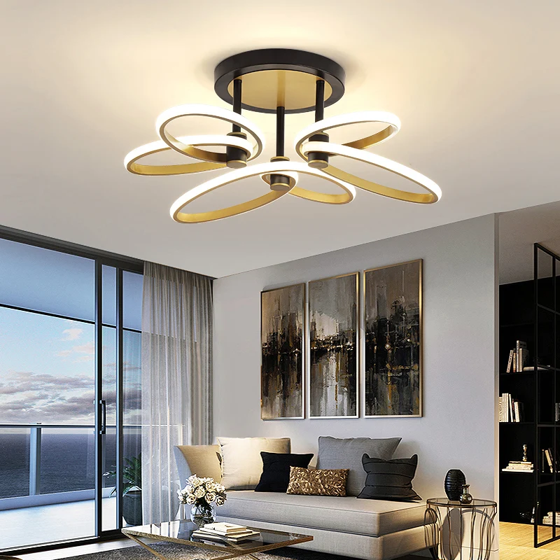 Butterfly LED semi-inbouw moderne acryl woonkamer plafondlamp goud Clearhalo