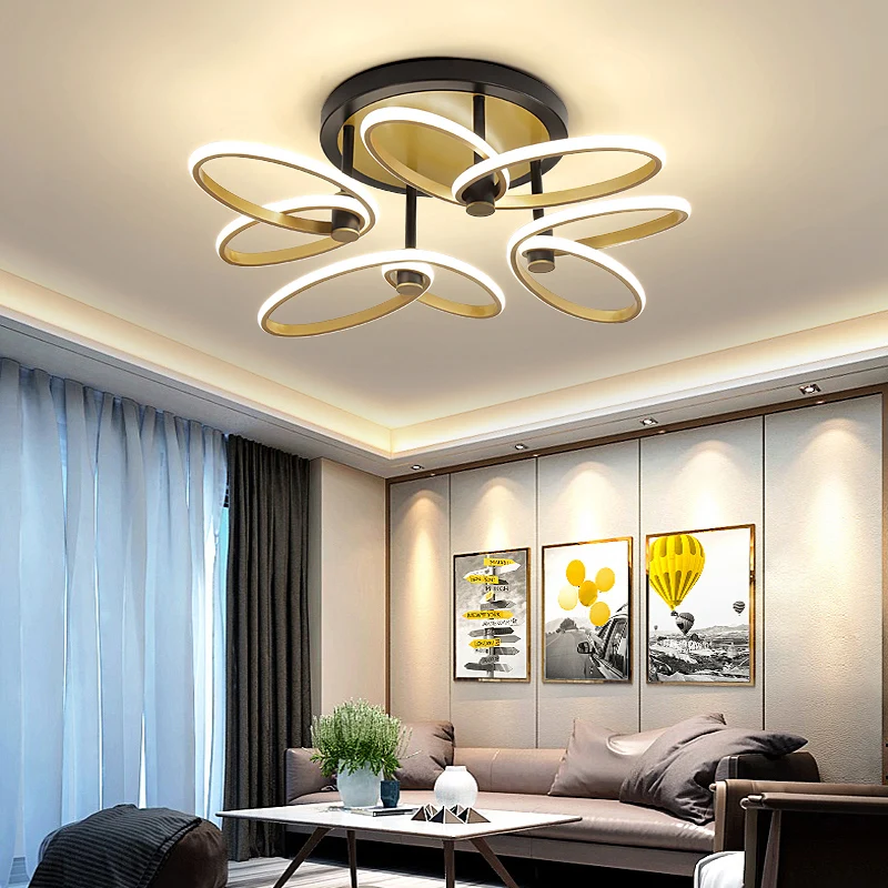 Butterfly LED semi-inbouw moderne acryl woonkamer plafondlamp goud Clearhalo