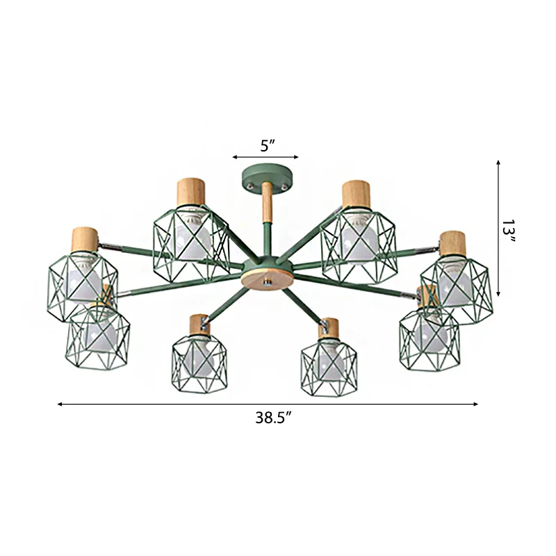 Cage Shade plafondhanglamp Macaron Stijlvolle metalen hanglamp voor verpleegkamer Clearhalo