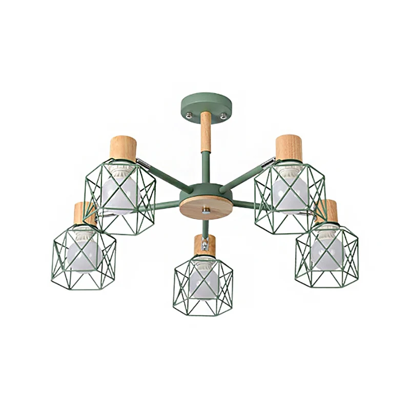 Cage Shade plafondhanglamp Macaron Stijlvolle metalen hanglamp voor verpleegkamer Clearhalo