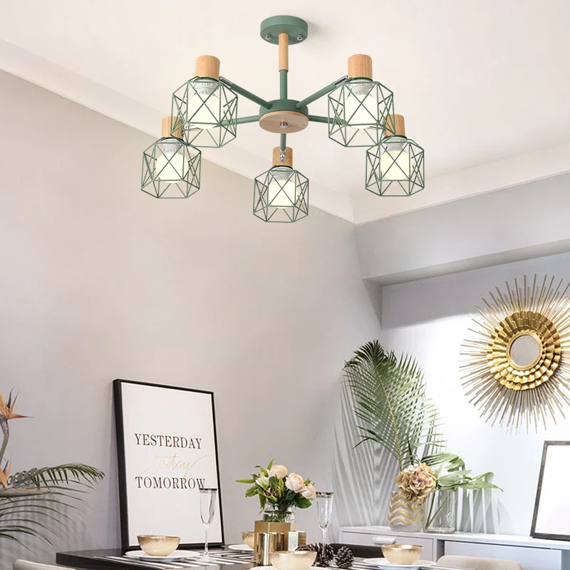 Cage Shade plafondhanglamp Macaron Stijlvolle metalen hanglamp voor verpleegkamer Clearhalo