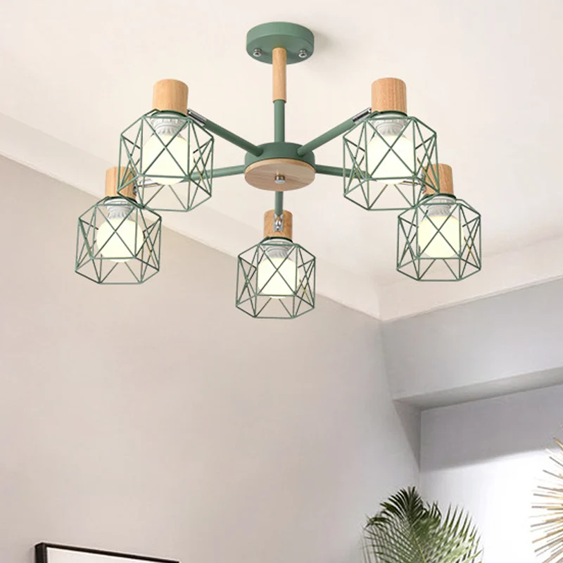 Cage Shade plafondhanglamp Macaron Stijlvolle metalen hanglamp voor verpleegkamer Clearhalo