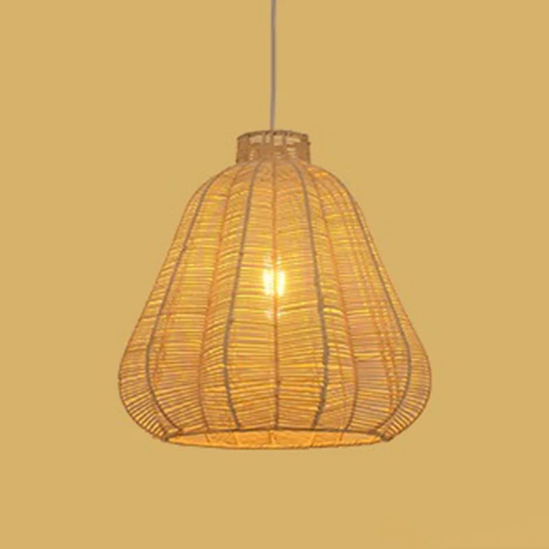 Carambola Suspension Hanglamp Creatieve Aziatische Bamboe 1 Lamp Houten Plafondlamp Clearhalo