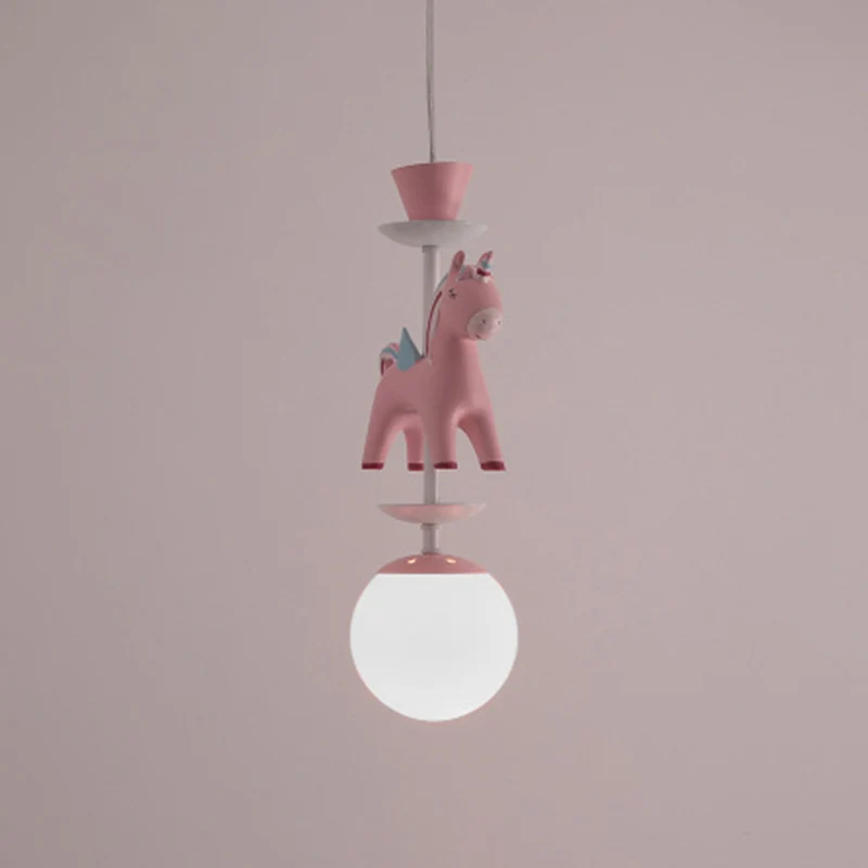 Carrousel hangende plafondlamp Cartoon hars hangende hanglamp voor meisjesslaapkamer Clearhalo
