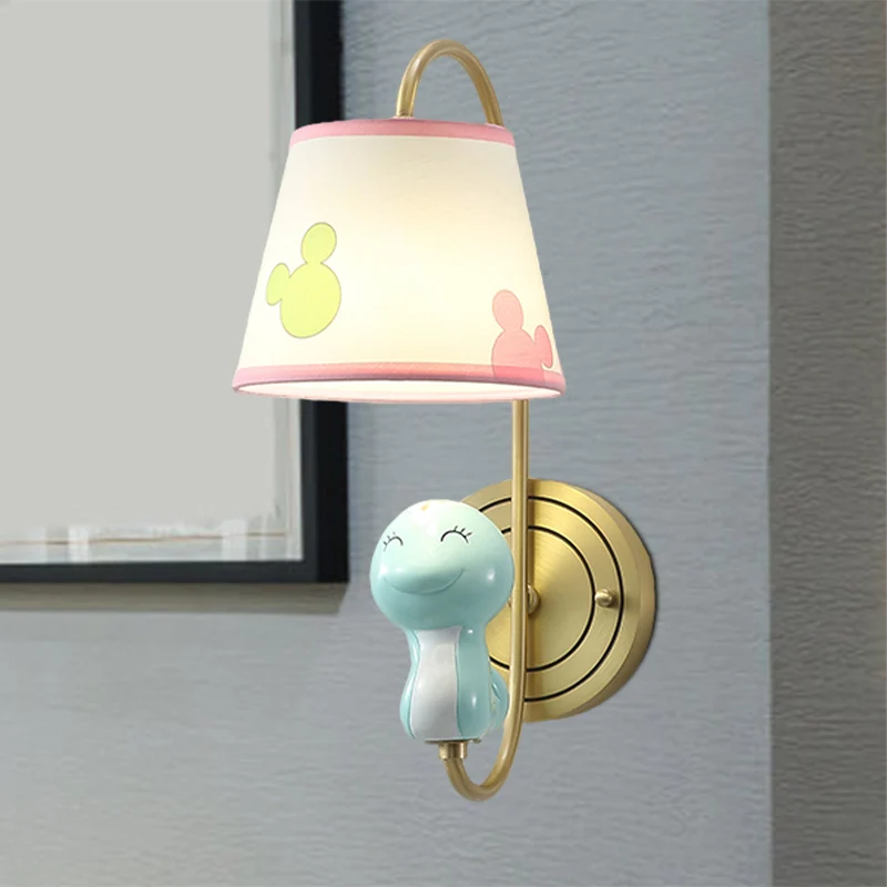 cartoon kip/slang/os decoratie nachtkastje wandmontage lamp metaal 1 kop moderne blaker licht geel/blauw/goud Clearhalo