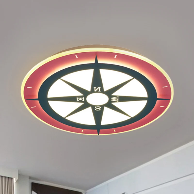 Cartoon Kompas LED Inbouwlamp Kinder Acryl Plafondlamp Rood voor Verpleegkamer Clearhalo
