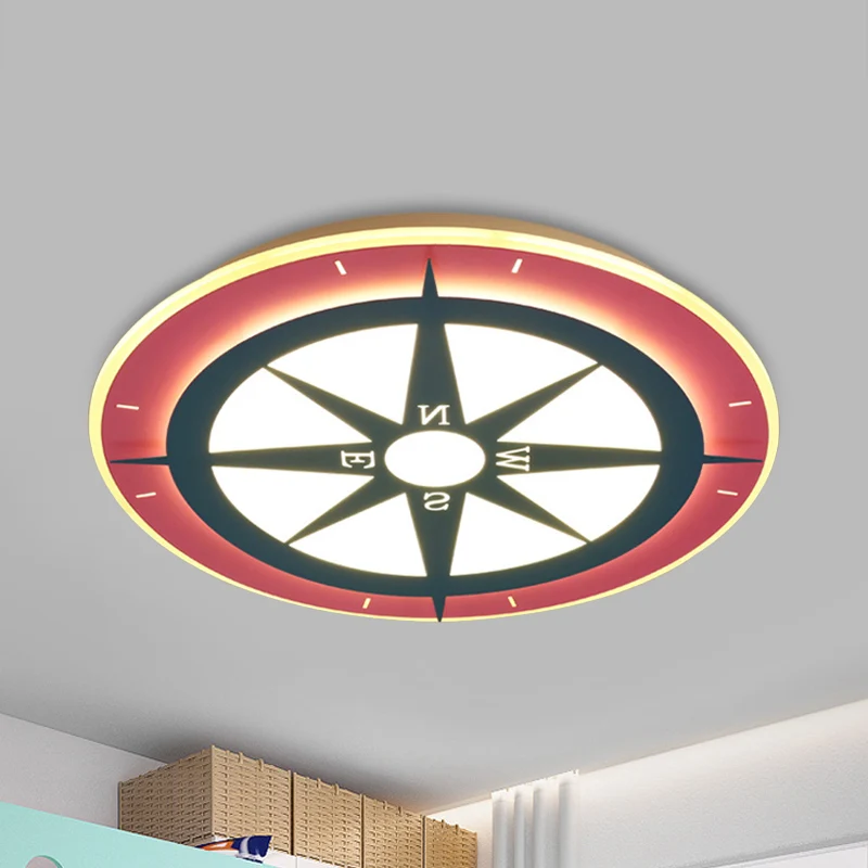 Cartoon Kompas LED Inbouwlamp Kinder Acryl Plafondlamp Rood voor Verpleegkamer Clearhalo
