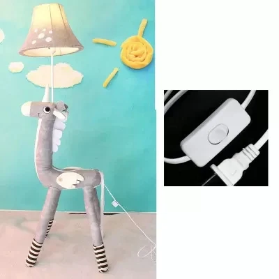 Cartoon lange nek dierenvloerlamp 1 Lichte stoffen vloerlamp voor woonkamer-kleuterschool Clearhalo