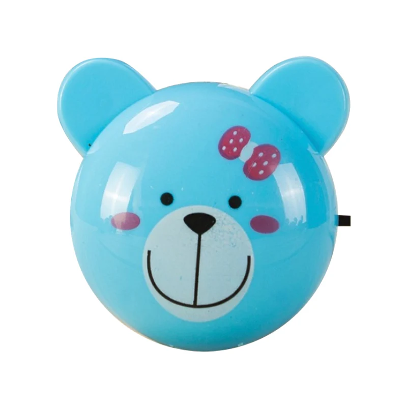 Cartoon LED-nachtverlichting Blauwe Beer Kleine plug- wandlamp met plastic kap Clearhalo